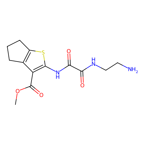 methyl 2-({[(2-aminoethyl)amino](oxo)acetyl}amino)-5,6-dihydro-4H-cyclopenta[b]thiophene-3-carboxylate structure