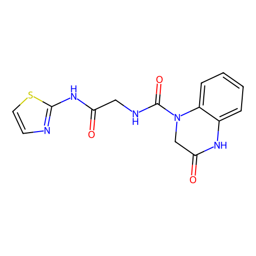 3-hydroxy-N-[2-oxo-2-(1,3-thiazol-2-ylamino)ethyl]quinoxaline-1(2H)-carboxamide structure