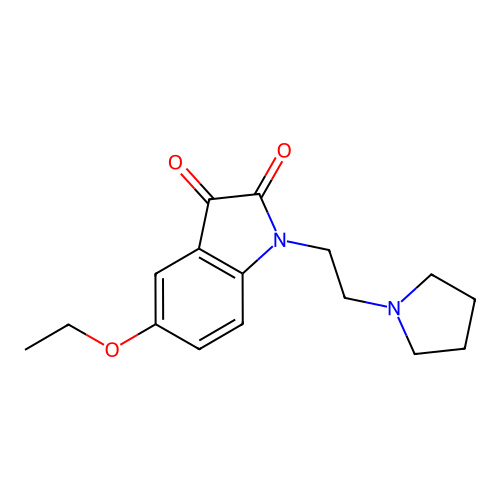 5-ethoxy-1-[2-(pyrrolidin-1-yl)ethyl]-1H-indole-2,3-dione structure