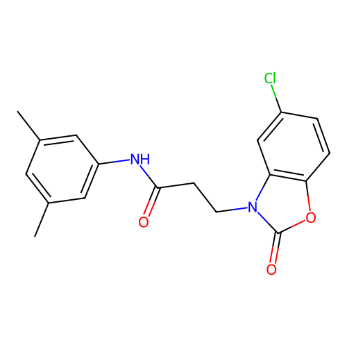 3-(5-chloro-2-oxobenzo[d]oxazol-3(2H)-yl)-N-(3,5-dimethylphenyl)propanamide structure