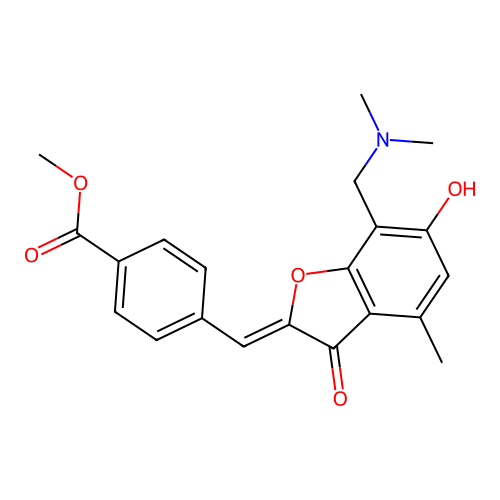 (Z)-methyl 4-((7-((dimethylamino)methyl)-6-hydroxy-4-methyl-3-oxobenzofuran-2(3H)-ylidene)methyl)benzoate structure