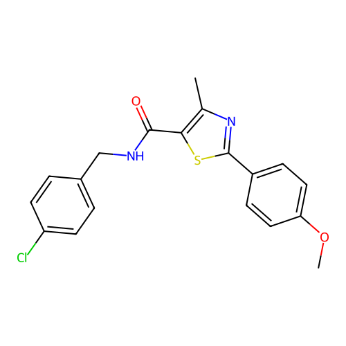 N-(4-chlorobenzyl)-2-(4-methoxyphenyl)-4-methyl-1,3-thiazole-5-carboxamide structure