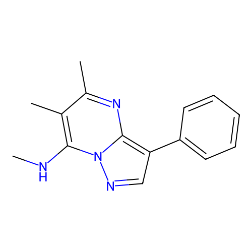 N,5,6-trimethyl-3-phenylpyrazolo[1,5-a]pyrimidin-7-amine structure