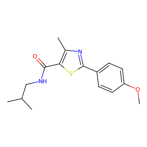 2-(4-methoxyphenyl)-4-methyl-N-(2-methylpropyl)-1,3-thiazole-5-carboxamide structure