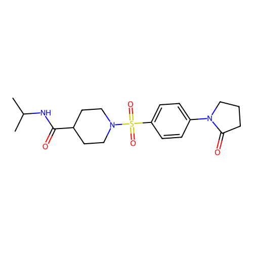 1-[4-(2-oxopyrrolidin-1-yl)phenyl]sulfonyl-N-propan-2-ylpiperidine-4-carboxamide structure