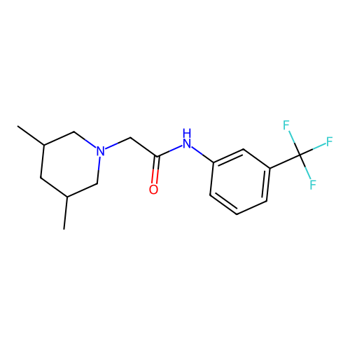 2-(3,5-dimethylpiperidin-1-yl)-N-[3-(trifluoromethyl)phenyl]acetamide structure