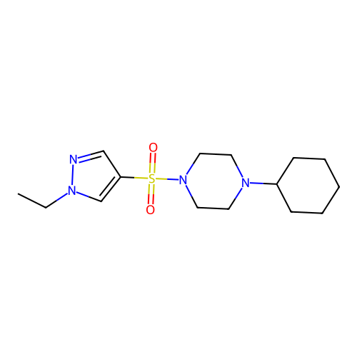 1-Cyclohexyl-4-(1-ethylpyrazol-4-yl)sulfonylpiperazine structure