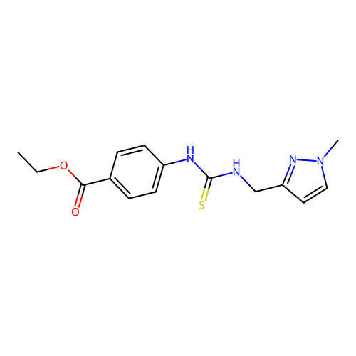 ethyl 4-({[(1-methyl-1H-pyrazol-3-yl)methyl]carbamothioyl}amino)benzoate structure