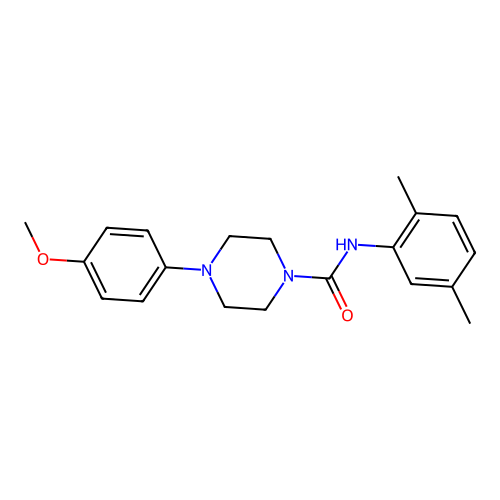 N-(2,5-dimethylphenyl)-4-(4-methoxyphenyl)piperazine-1-carboxamide structure