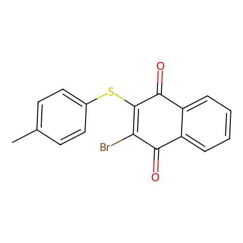 2-Bromo-3-[(4-methylphenyl)sulfanyl]naphthalene-1,4-dione structure