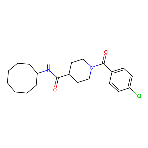 1-(4-chlorobenzoyl)-N-cyclooctylpiperidine-4-carboxamide structure