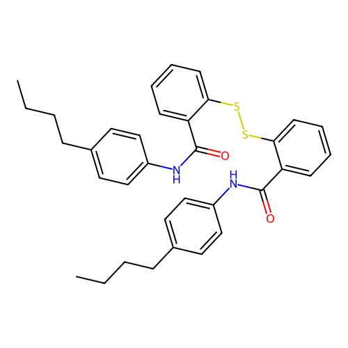 2,2'-Dithiobis(N-(4-n-butylphenyl)benzamide) structure