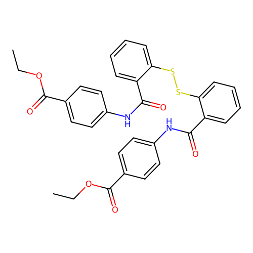 2,2'-Dithiobis(N-(4-ethylbenzoate)benzamide) structure