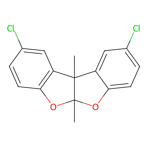 2,9-Dichloro-5a,10b-dimethyl-[1]benzofuro[2,3-b][1]benzofuran structure