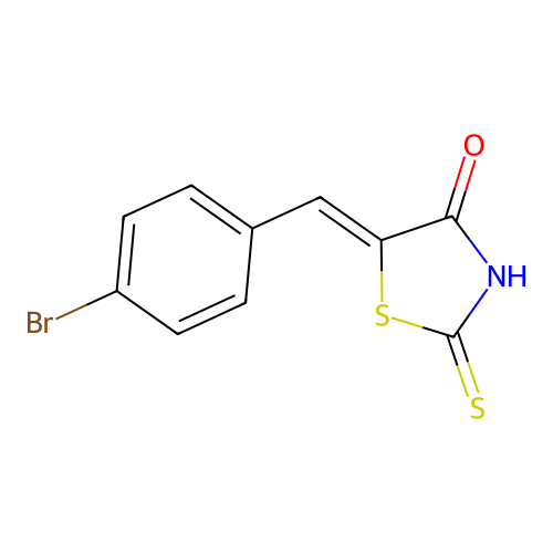 (Z)-5-(4-bromobenzyliden)-2-thioxothiazolidin-4-one structure
