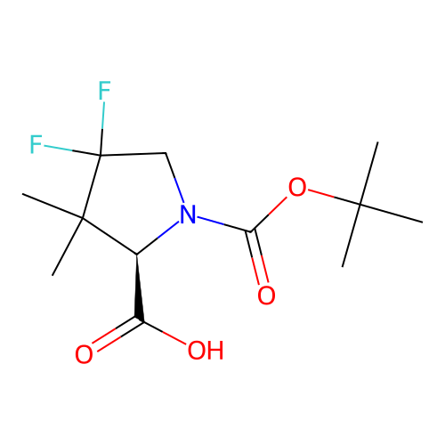 (R)-1-Boc-4,4-difluoro-3,3-dimethylpyrrolidine-2-carboxylic acid structure