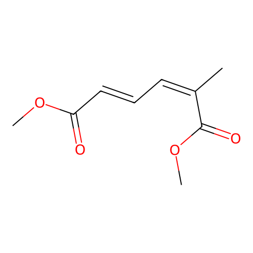 Dimethyl 2-methylhexa-2,4-dienedioate structure