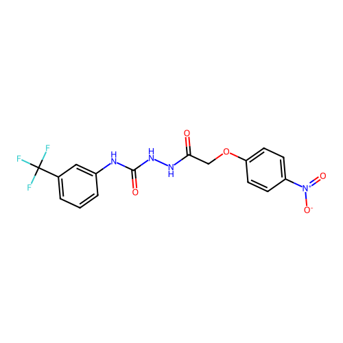 2-(4-nitrophenoxy)-N-({[3-(trifluoromethyl)phenyl]carbamoyl}amino)acetamide structure
