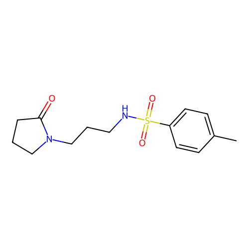 4-methyl-N-[3-(2-oxopyrrolidin-1-yl)propyl]benzenesulfonamide structure