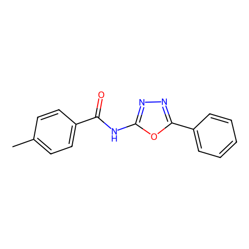 4-methyl-N-(5-phenyl-1,3,4-oxadiazol-2-yl)benzamide structure
