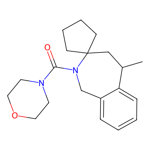 (5-methyl-4,5-dihydrospiro[2-benzazepine-3,1'-cyclopentan]-2(1H)-yl)(morpholin-4-yl)methanone structure
