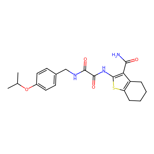 N1-(3-carbamoyl-4,5,6,7-tetrahydrobenzo[b]thiophen-2-yl)-N2-(4-isopropoxybenzyl)oxalamide structure