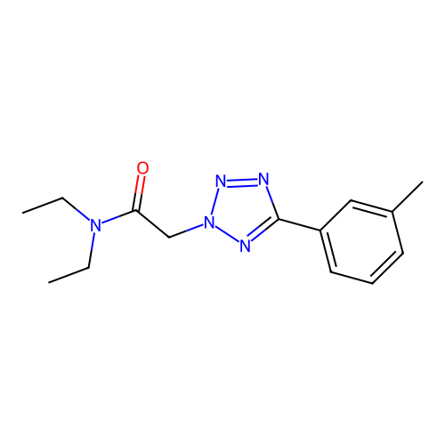 N,N-diethyl-2-[5-(3-methylphenyl)-2H-tetrazol-2-yl]acetamide structure