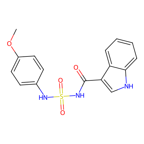N-[(4-methoxyphenyl)sulfamoyl]-1H-indole-3-carboxamide structure