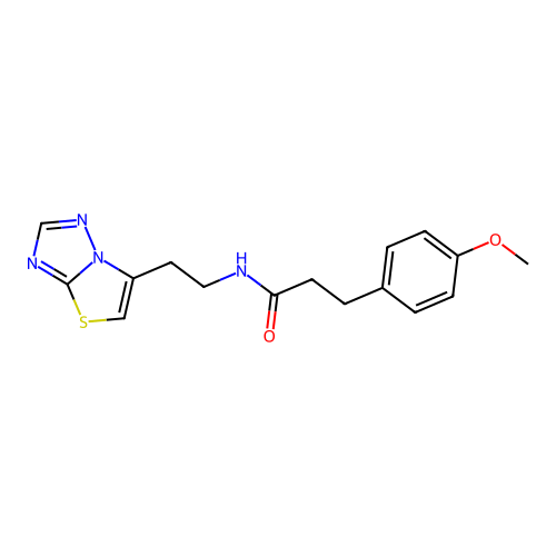 3-(4-methoxyphenyl)-N-[2-([1,3]thiazolo[3,2-b][1,2,4]triazol-6-yl)ethyl]propanamide structure
