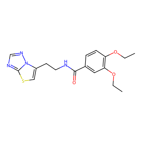 3,4-diethoxy-N-[2-([1,3]thiazolo[3,2-b][1,2,4]triazol-6-yl)ethyl]benzamide structure