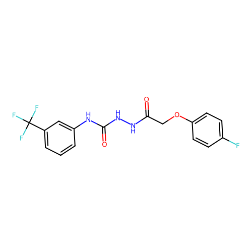 1-[[2-(4-Fluorophenoxy)acetyl]amino]-3-[3-(trifluoromethyl)phenyl]urea structure
