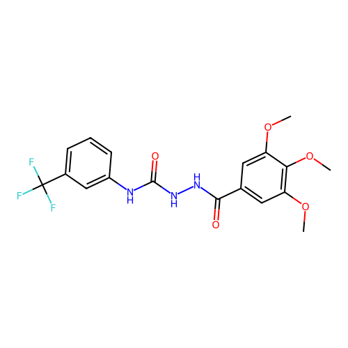4-(3-(Trifluoromethyl)phenyl)-4-(3,4,5-trimethoxybenzoyl)semicarbazide structure
