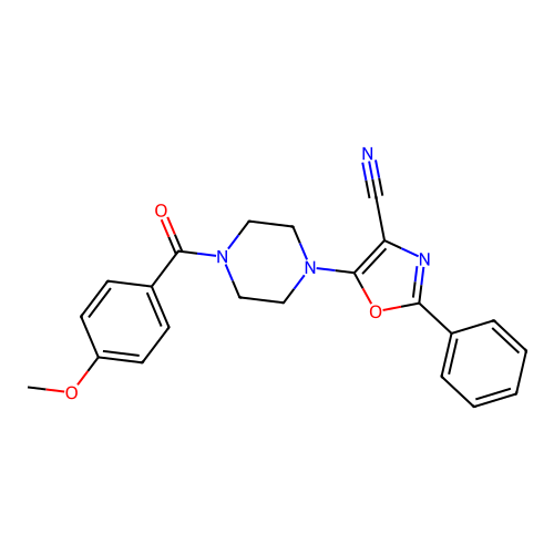 5-(4-(4-Methoxybenzoyl)piperazin-1-yl)-2-phenyloxazole-4-carbonitrile structure