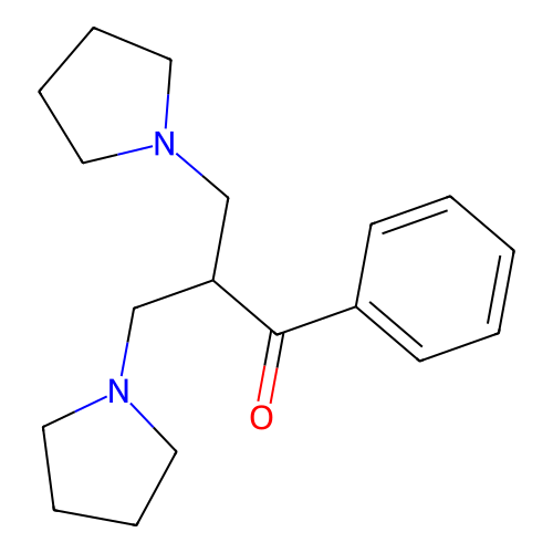 1-Propanone, 1-phenyl-3-(1-pyrrolidinyl)-2-(1-pyrrolidinylmethyl)- structure