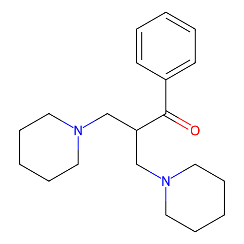 1-Propanone, 1-phenyl-3-(1-piperidinyl)-2-(1-piperidinylmethyl)- structure