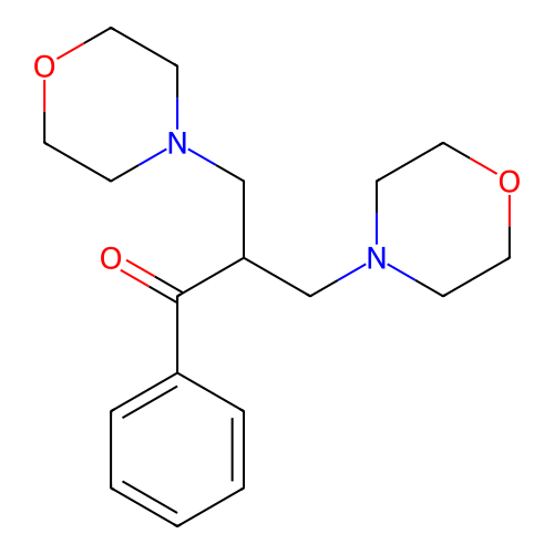1-Propanone, 3-(4-morpholinyl)-2-(4-morpholinylmethyl)-1-phenyl- structure
