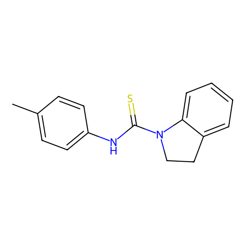Indolinyl((4-methylphenyl)amino)methane-1-thione structure