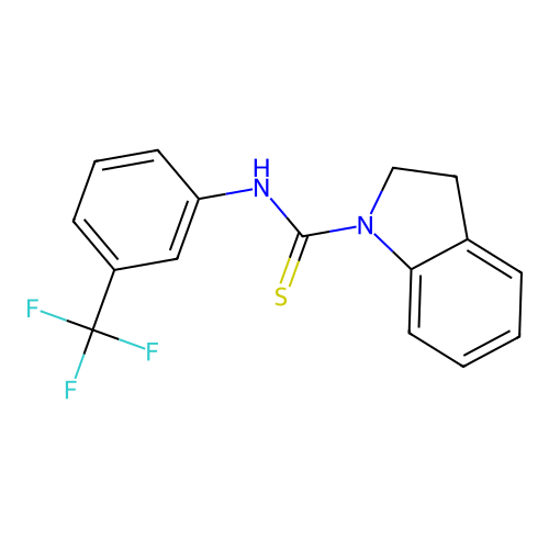 Indolinyl((3-(trifluoromethyl)phenyl)amino)methane-1-thione structure