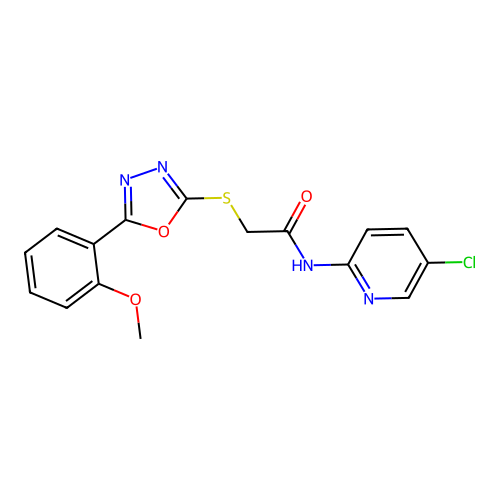 N-(5-chloropyridin-2-yl)-2-((5-(2-methoxyphenyl)-1,3,4-oxadiazol-2-yl)thio)acetamide structure
