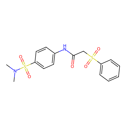 N-[4-(dimethylsulfamoyl)phenyl]-2-(phenylsulfonyl)acetamide structure
