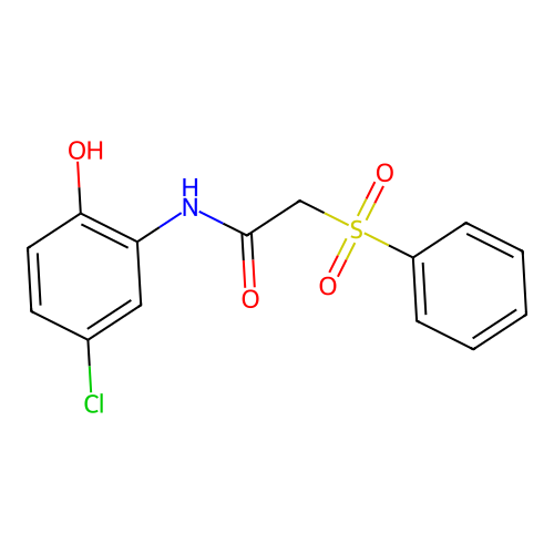 N-(5-chloro-2-hydroxyphenyl)-2-(phenylsulfonyl)acetamide structure