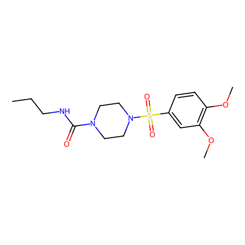 4-(3,4-dimethoxyphenyl)sulfonyl-N-propylpiperazine-1-carboxamide structure