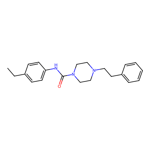 N-(4-ethylphenyl)-4-(2-phenylethyl)piperazine-1-carboxamide structure