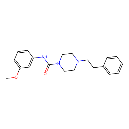 N-(3-methoxyphenyl)-4-(2-phenylethyl)piperazine-1-carboxamide structure