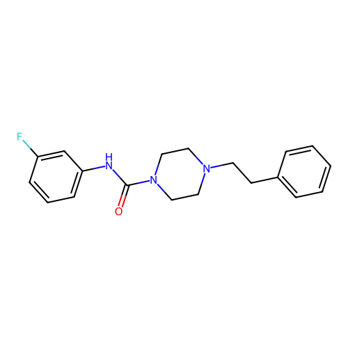 N-(3-fluorophenyl)-4-(2-phenylethyl)piperazine-1-carboxamide structure