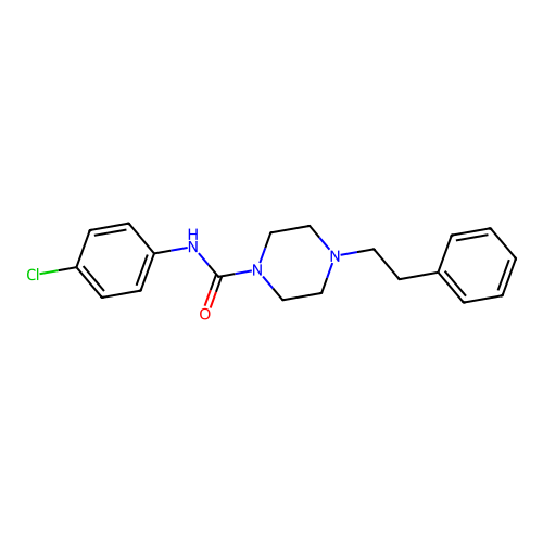 N-(4-chlorophenyl)-4-(2-phenylethyl)piperazine-1-carboxamide structure
