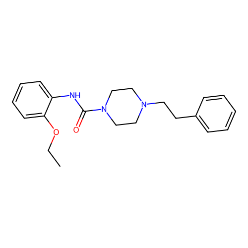 N-(2-ethoxyphenyl)-4-(2-phenylethyl)piperazine-1-carboxamide structure