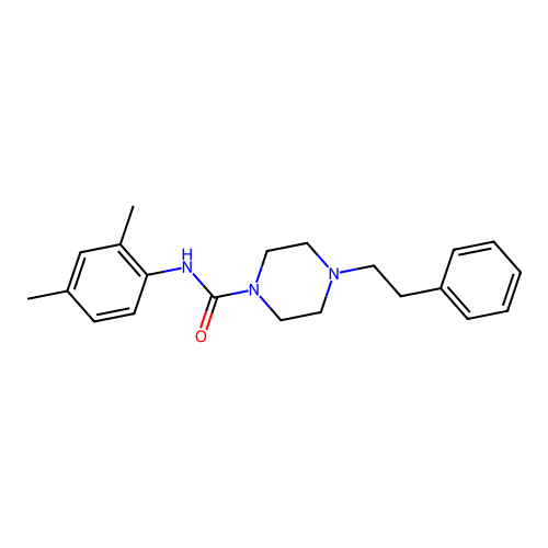 N-(2,4-dimethylphenyl)-4-(2-phenylethyl)piperazine-1-carboxamide structure