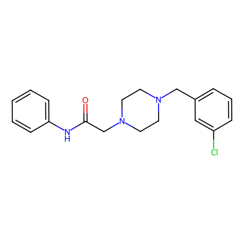2-[4-[(3-chlorophenyl)methyl]piperazin-1-yl]-N-phenylacetamide structure