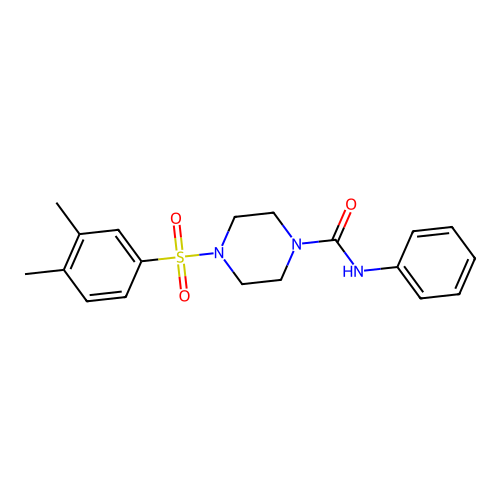 4-(3,4-dimethylphenyl)sulfonyl-N-phenylpiperazine-1-carboxamide structure